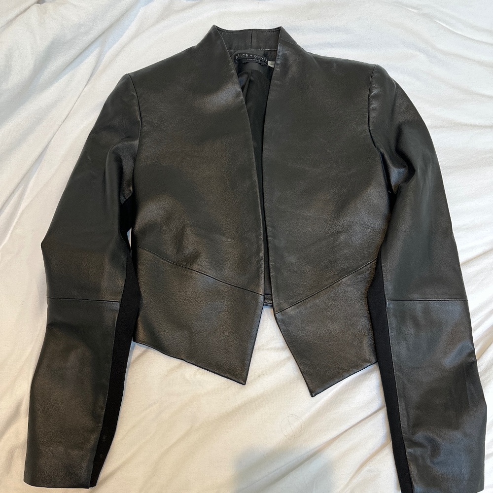 Alice + Olivia Harvey Leather Jacket